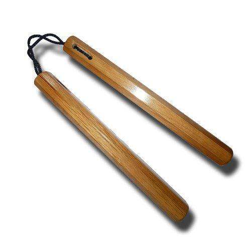 Nunchaku Bois Corde natural wooden octagonal martial arts training sticks 30 cm connected by sturdy rope