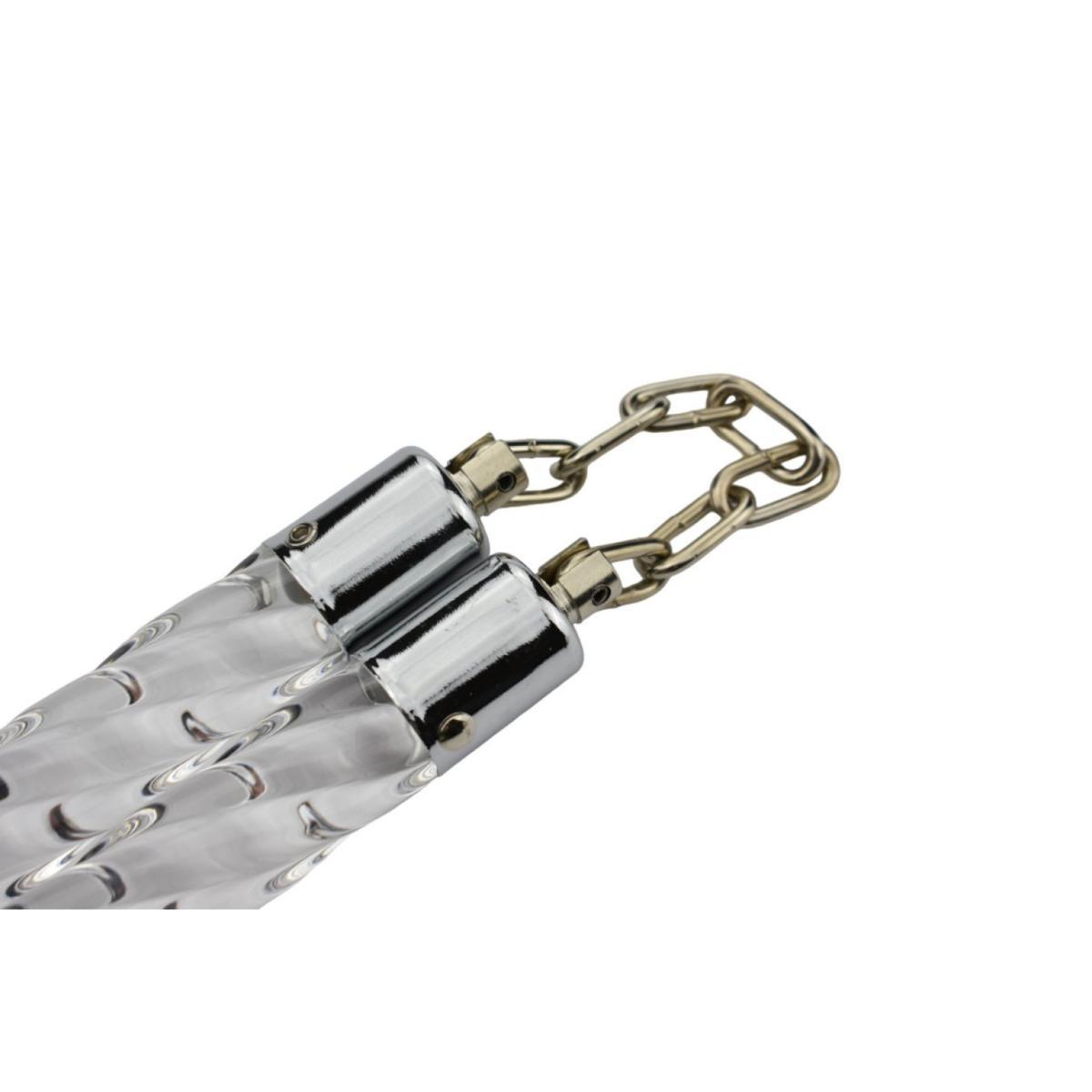 Nunchaku acrylique torsadé chaîne - transparent - Boutique des Arts Martiaux et Sports de Combat