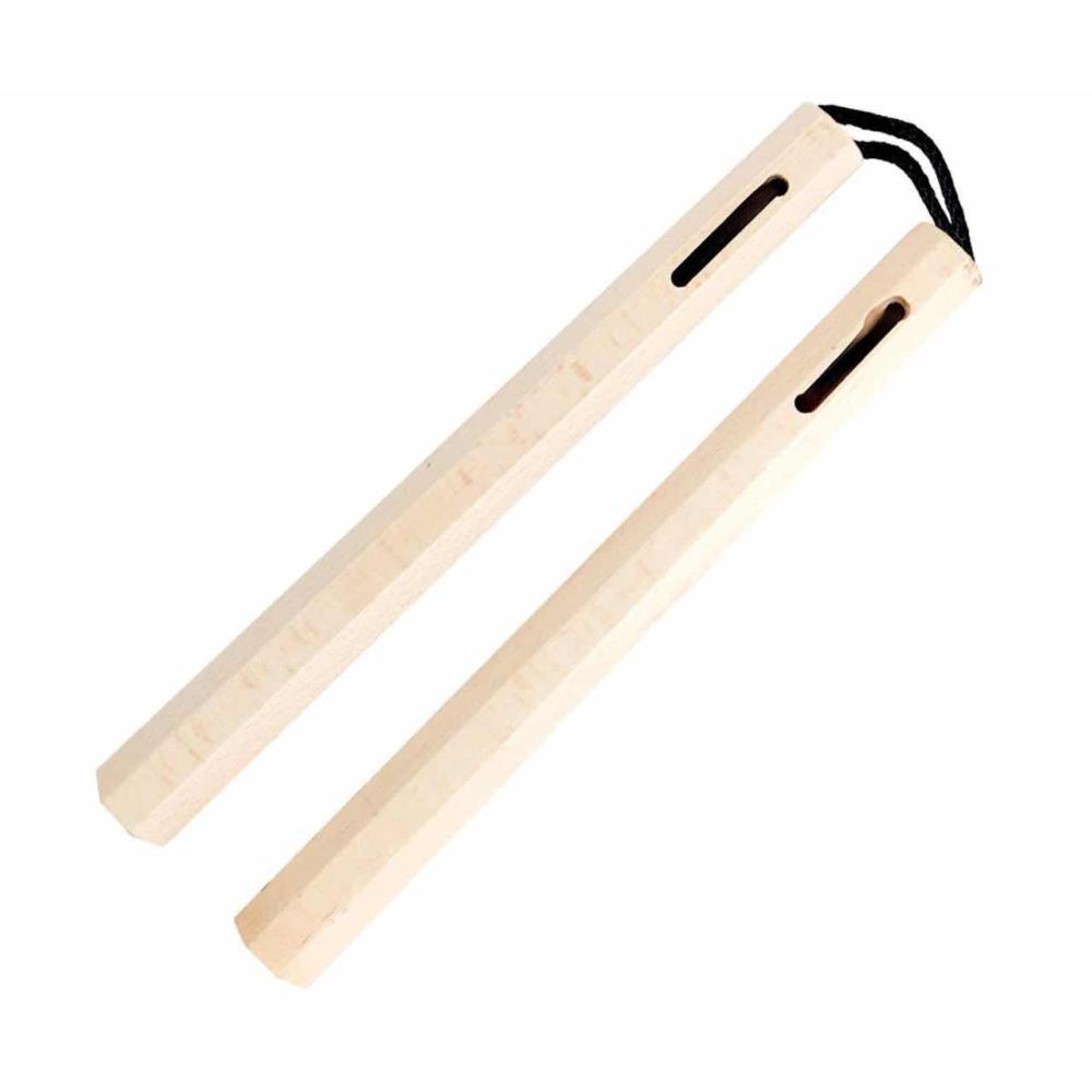 Nunchaku bois corde octogonal - blanc