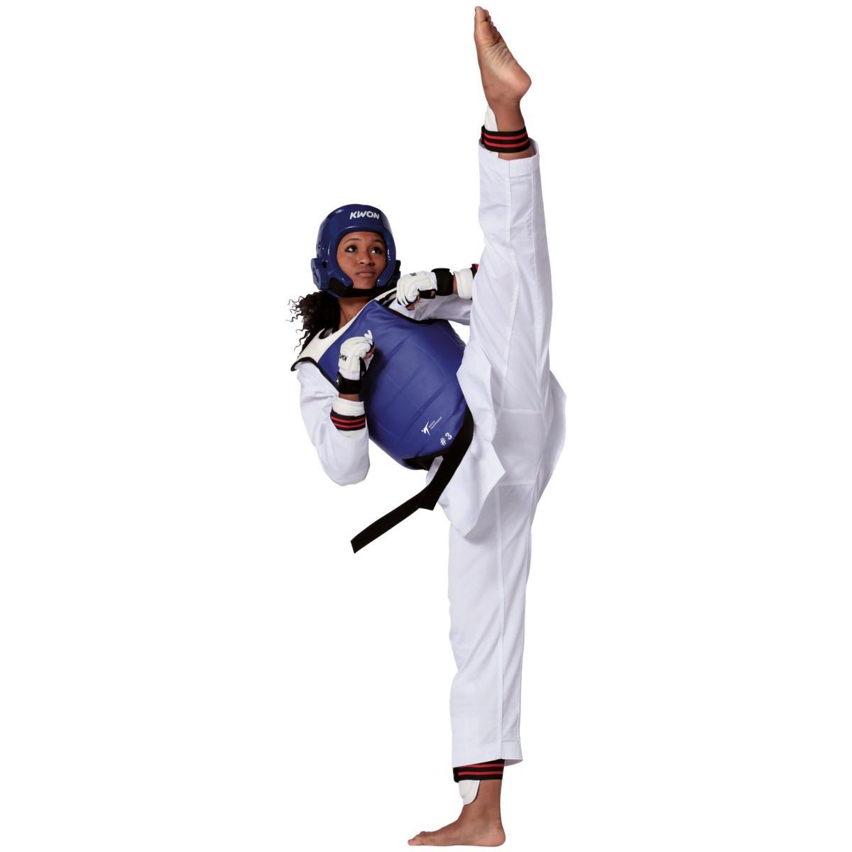 Plastron Taekwondo réversible Kwon WT World Taekwondo Arts Martiaux bleu