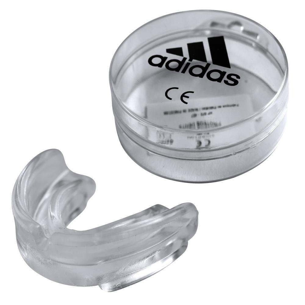Transparent Adidas mouthguard with case for sports protection and comfort