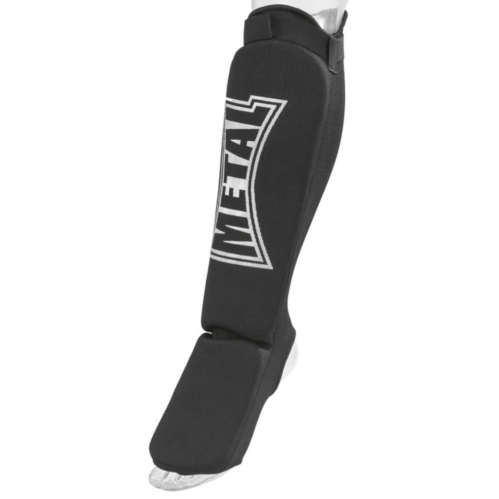 Protège-tibia + pieds élastique Metal Boxe MB153 noir