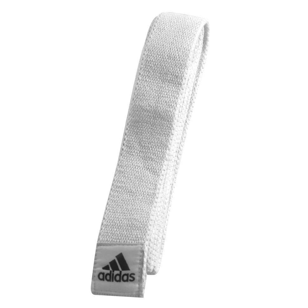 White Adidas elastic judo belt for children, lightweight and stretchable, 190 cm length