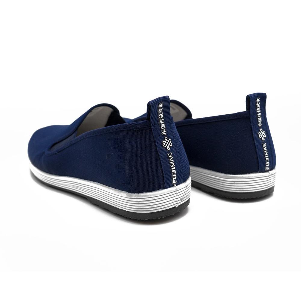 Blue FUJIMAE Tai Chi Chuan slippers with cotton upper and cushioned interior for martial arts practice