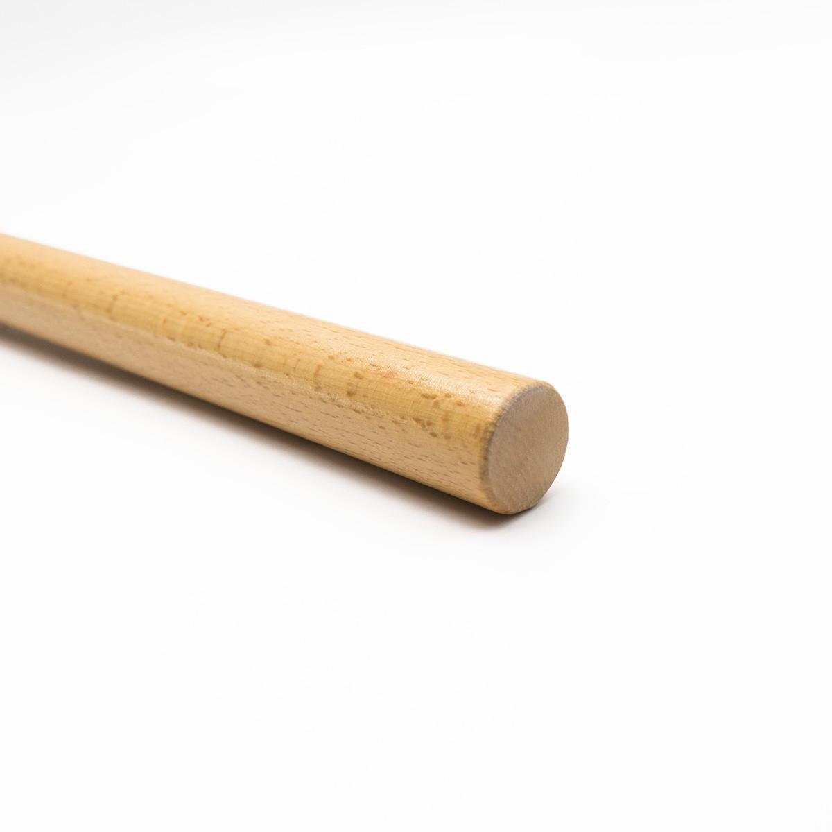 Jo Hêtre FUJIMAE natural beech wood martial arts jo staff for Aïkido and Kobudo, 128 cm long, 2.5 cm diameter, unvarnished wood, adult size