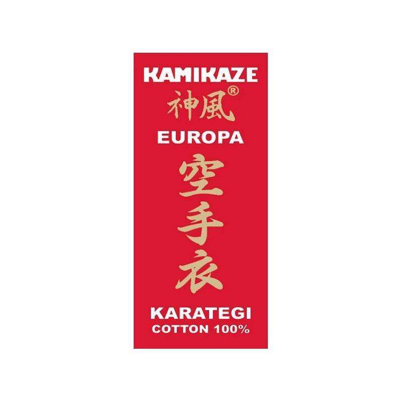 Red Kamikaze Europa label for 100% cotton Karate gi Kimono Karate Kamikaze Europa
