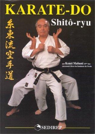 Cover of Livre Karate-do Shito Ryu featuring Kenei Mabuni in karate uniform demonstrating a stance with Japanese and French text.