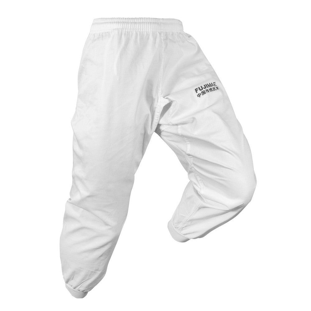 Pantalon de Kung Fu FUJIMAE Training blanc, coupe ample traditionnelle