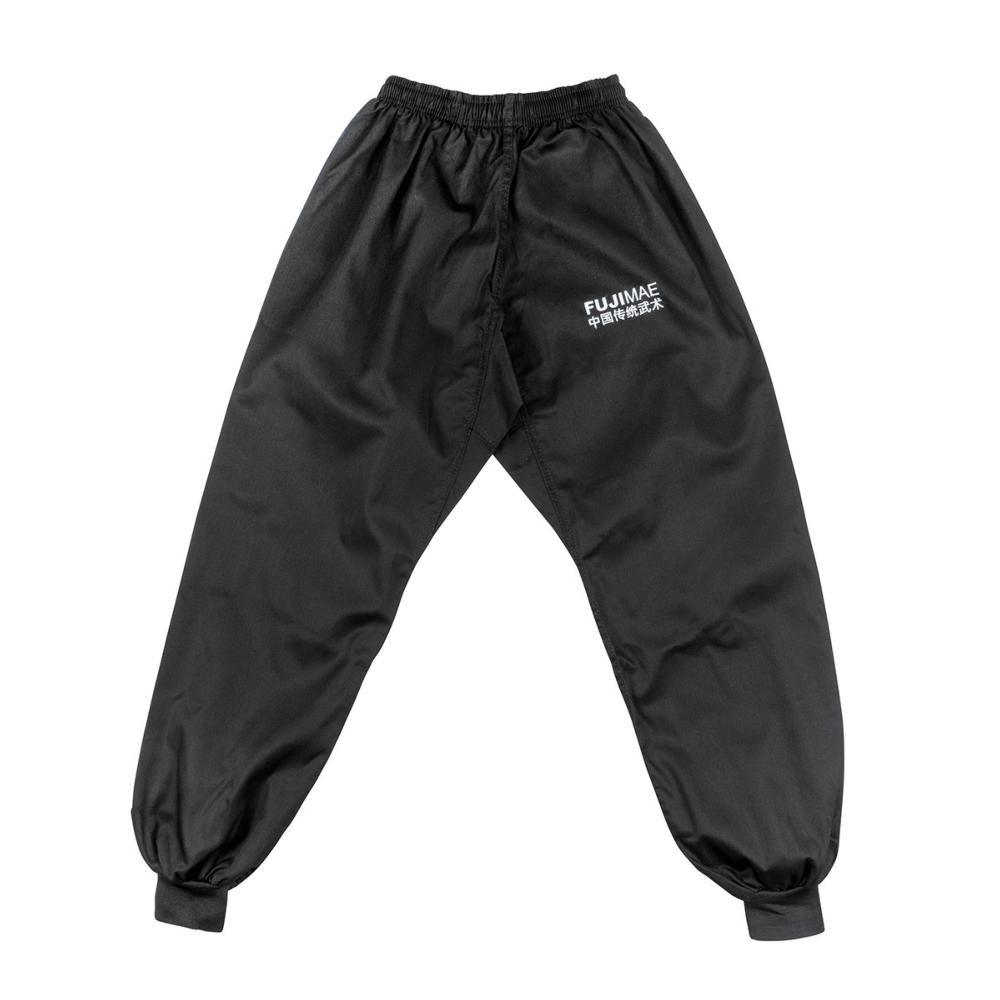 Pantalon de Kung Fu FUJIMAE Training noir, coupe ample traditionnelle
