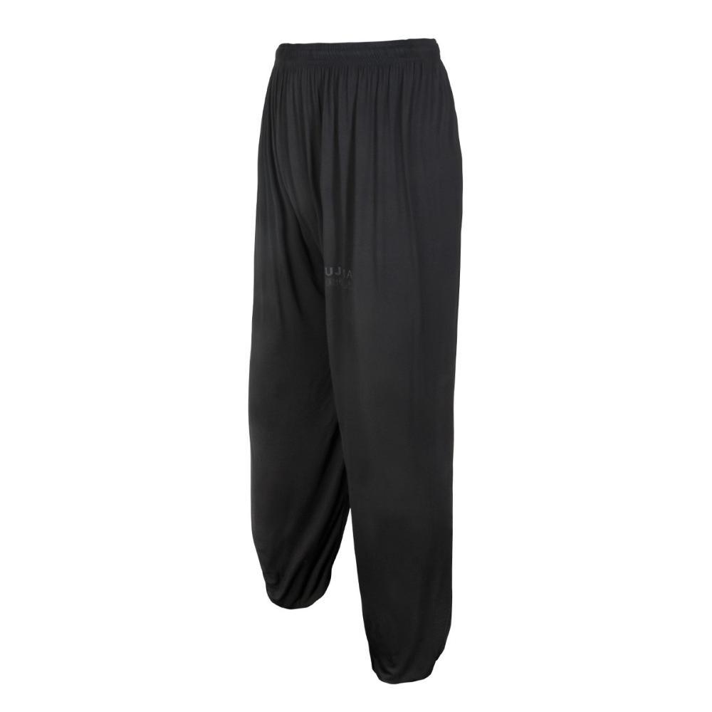 Black FUJIMAE Tai Chi pants made of eco-friendly modal fabric with elastic waist and ankle cuffs