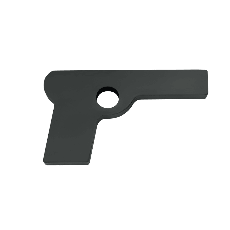 Black wooden training pistol for Ju Jitsu and self-defense by Danrho, 20 cm length