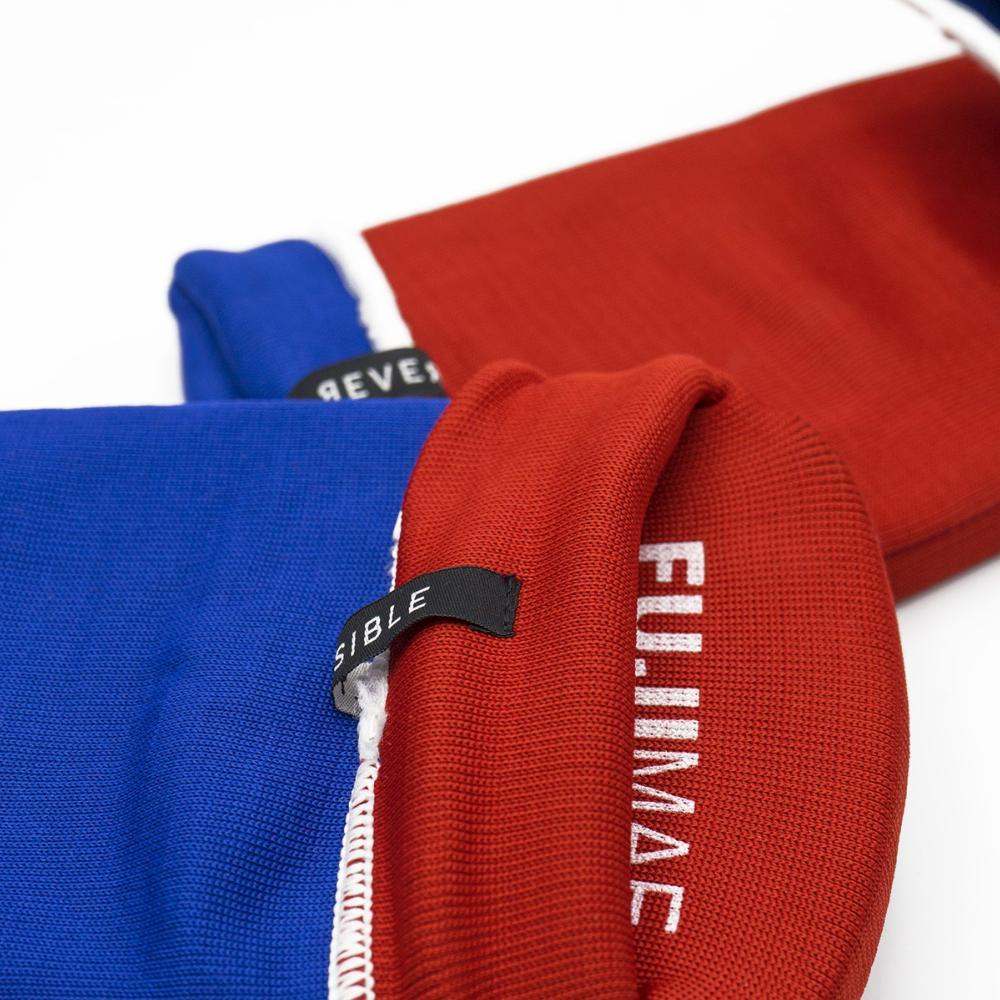 Protège-tibias pied réversible 2.0 FUJIMAE - Bleu/Rouge