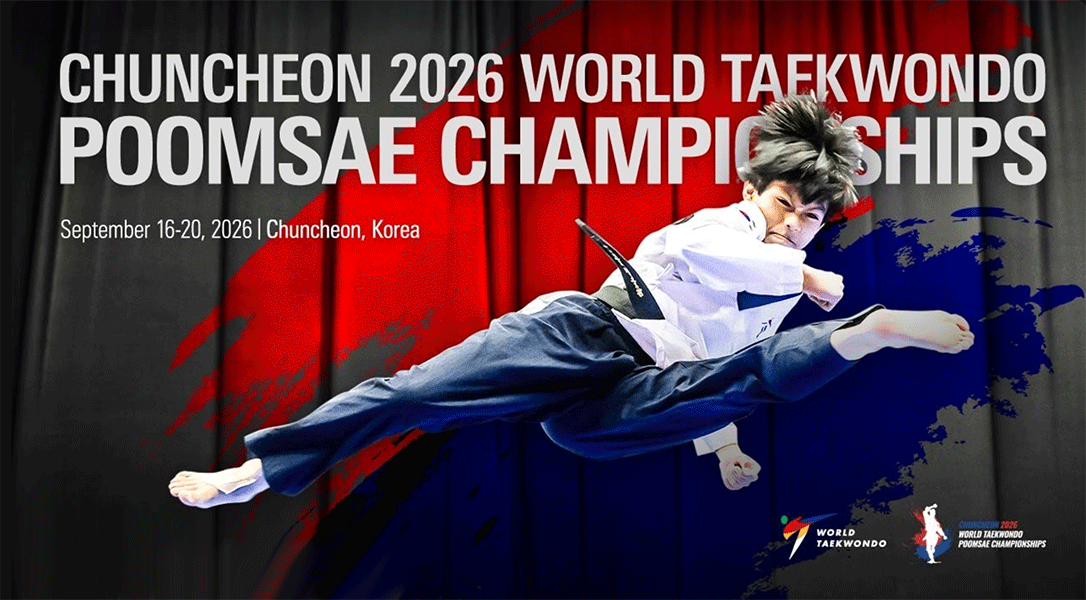 Visuel officiel des championnats du monde de poomsae 2026 à Chuncheon, du 16 au 20 septembre en Corée du Sud