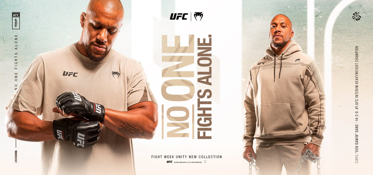 Campagne UFC Unity by Venum Fight Week avec Ciryl Gane, collection officielle UFC