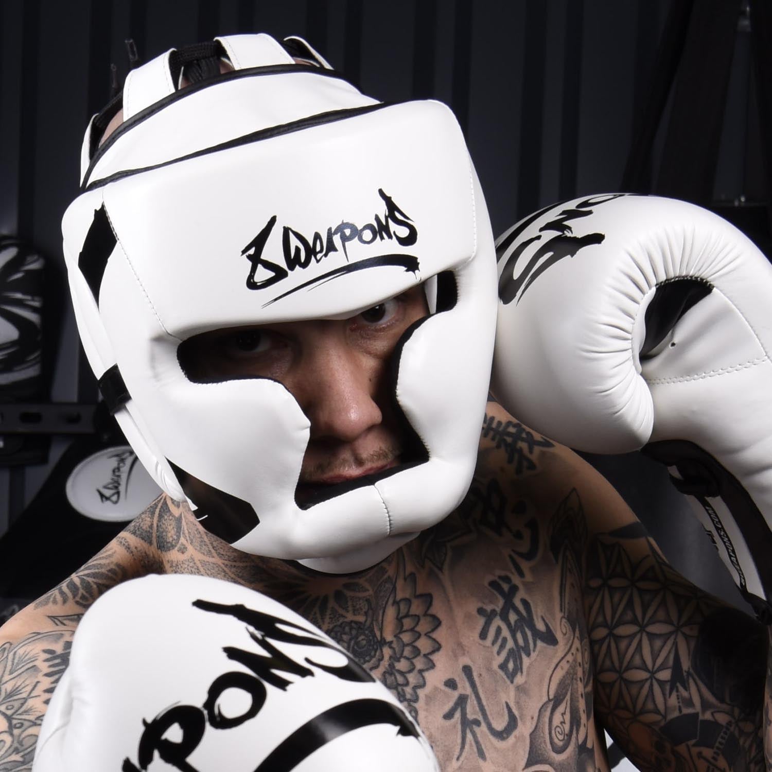 Casque de Boxe - 8 WEAPONS Unlimited - Blanc/Noir