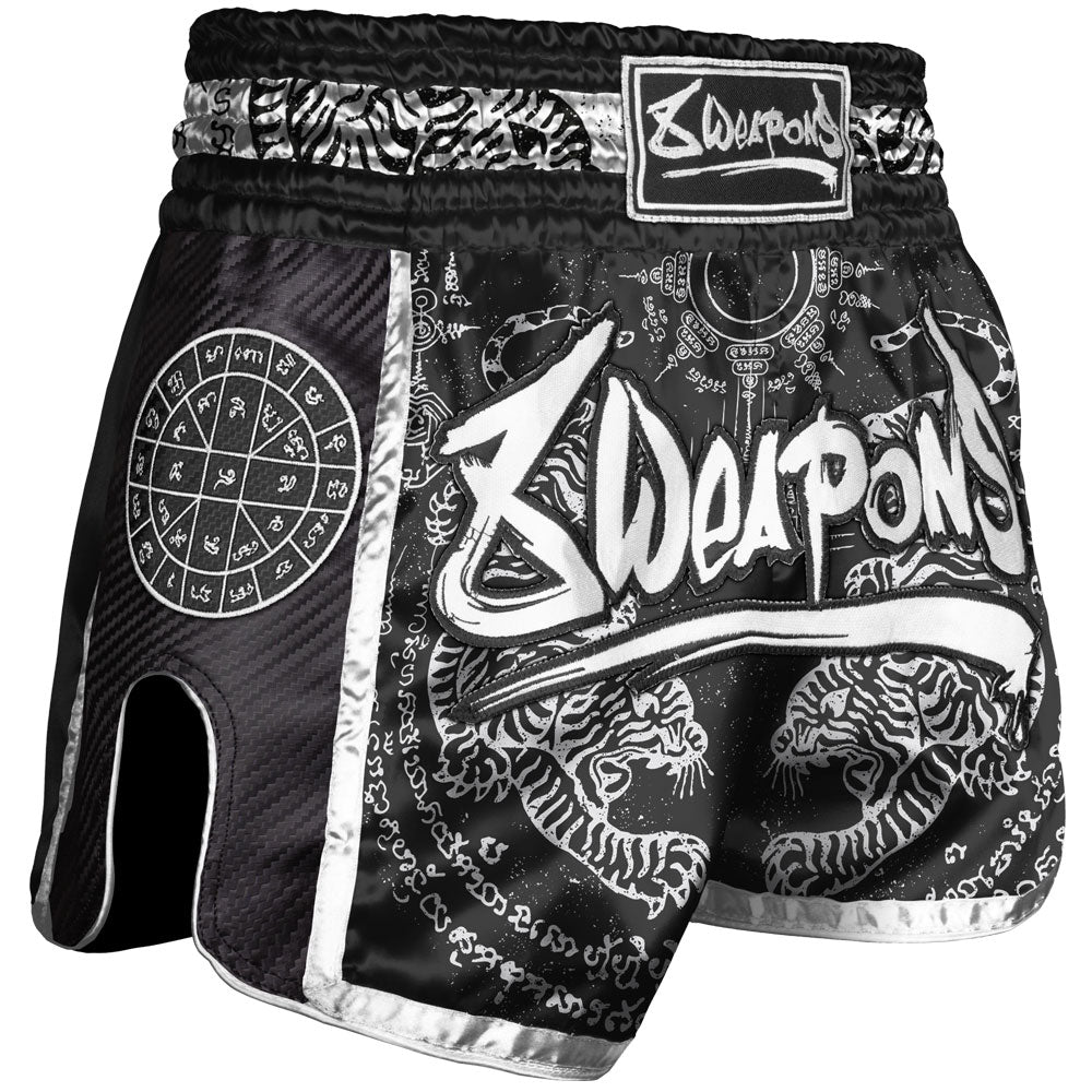Short de Muay Thaï Sak Yant Tigers carbon - 8 WEAPONS - Noir
