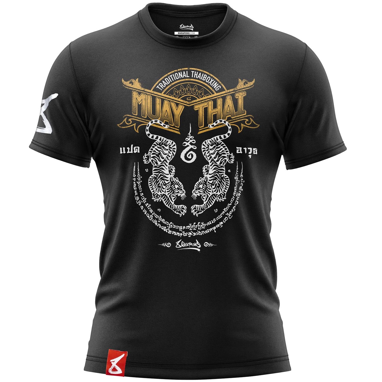 T-shirt - 8 WEAPONS Sak Yant Tigers Muay Thaï - Noir