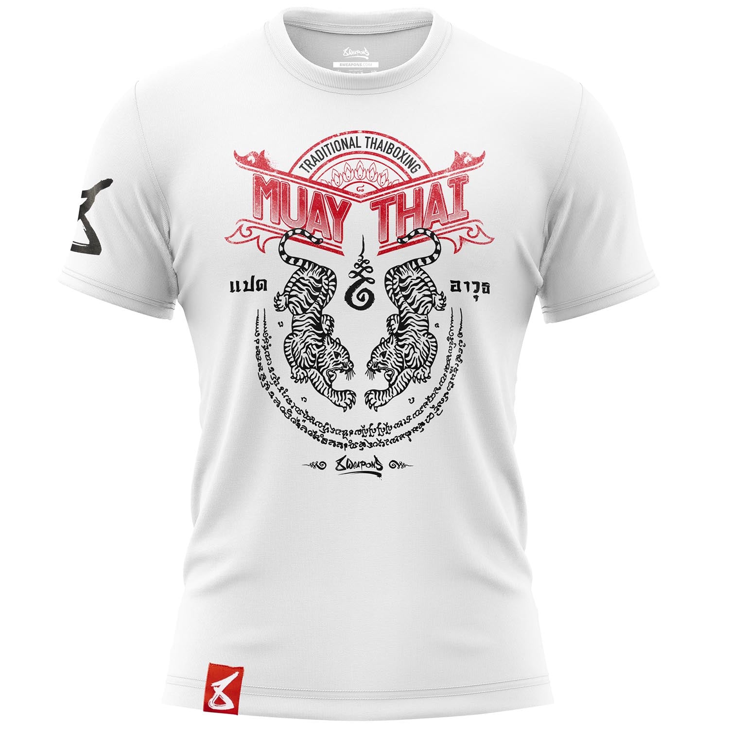 T-shirt - 8 WEAPONS - Sak Yant Tigers Muay Thaï - Blanc