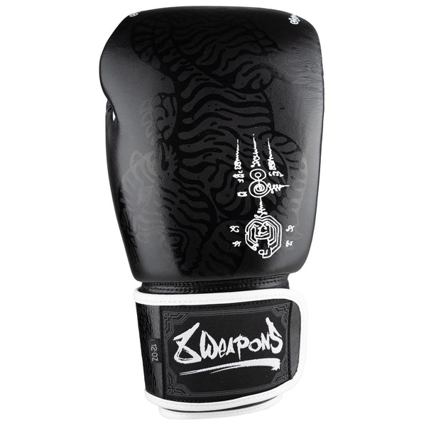 Gants de boxe - 8 WEAPONS - Sak Yant Big Tiger - Noir/Noir 10 Oz