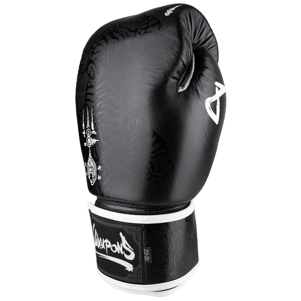 Gants de boxe - 8 WEAPONS - Sak Yant Big Tiger - Noir/Noir 10 Oz