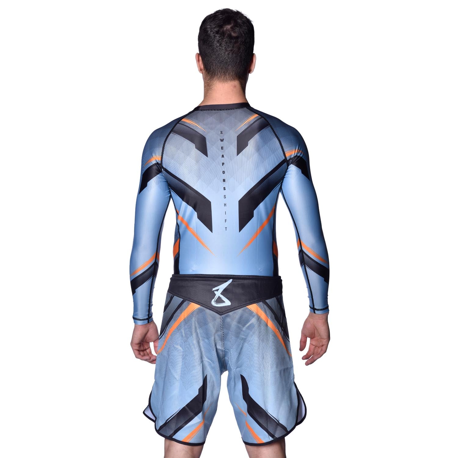 Fightshort - 8 WEAPONS - shift - Gris glacé/Orange