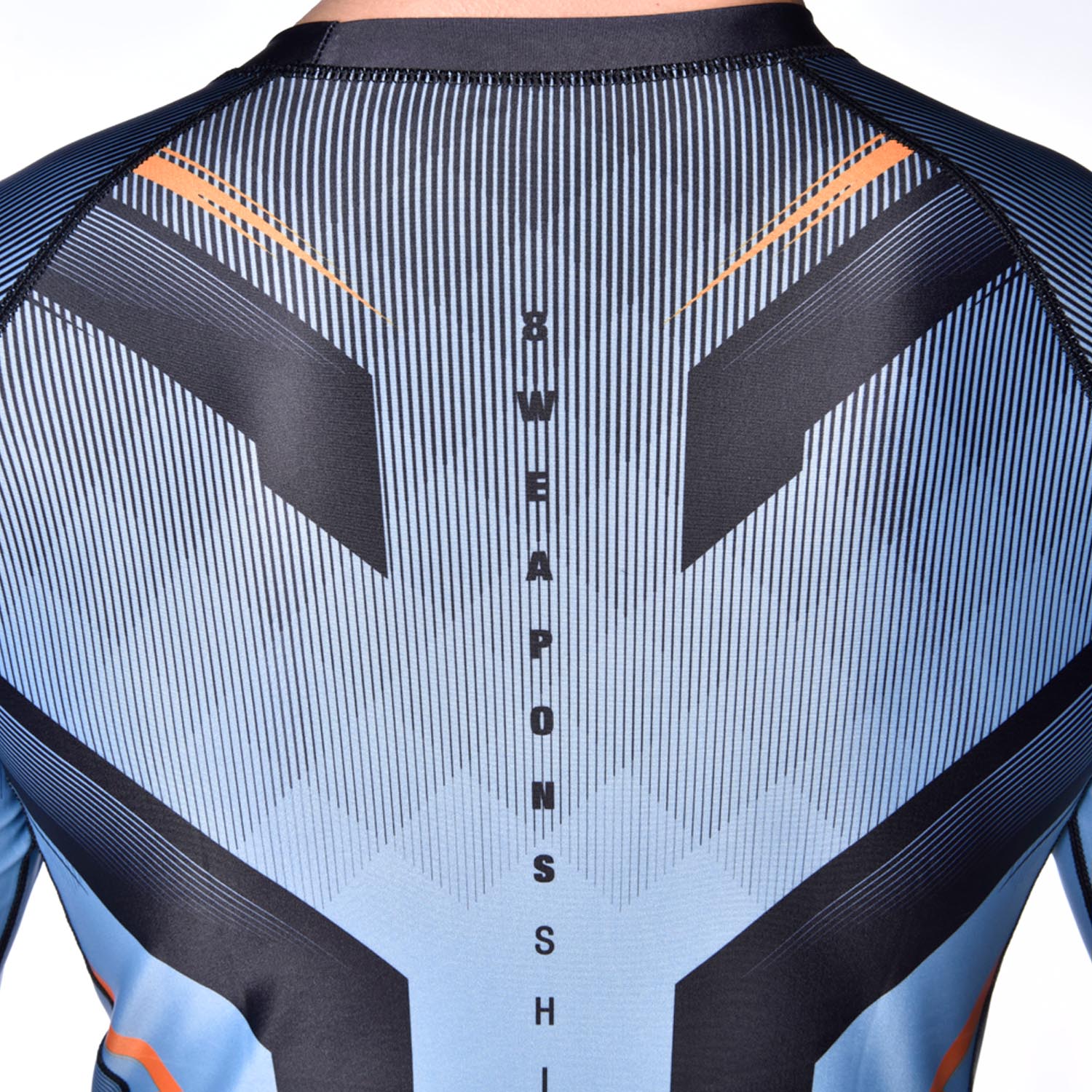 Rashguard Manches Longues - 8 WEAPONS - Shift - Gris Glacé/Orange