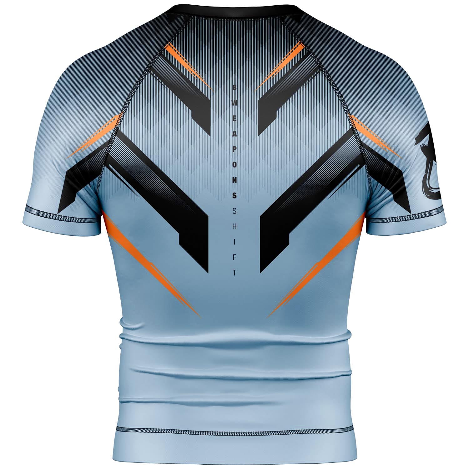 Rashguard Manches Courtes - 8 WEAPONS - Shift - Gris glacé/Orange