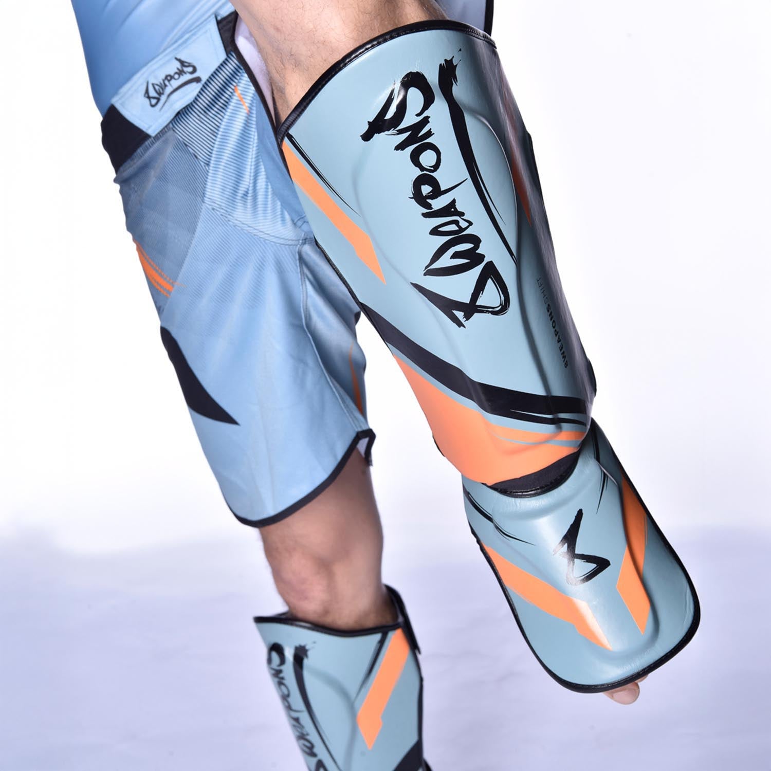 Protège-tibias - 8 WEAPONS - Shift - Gris glacé/orange