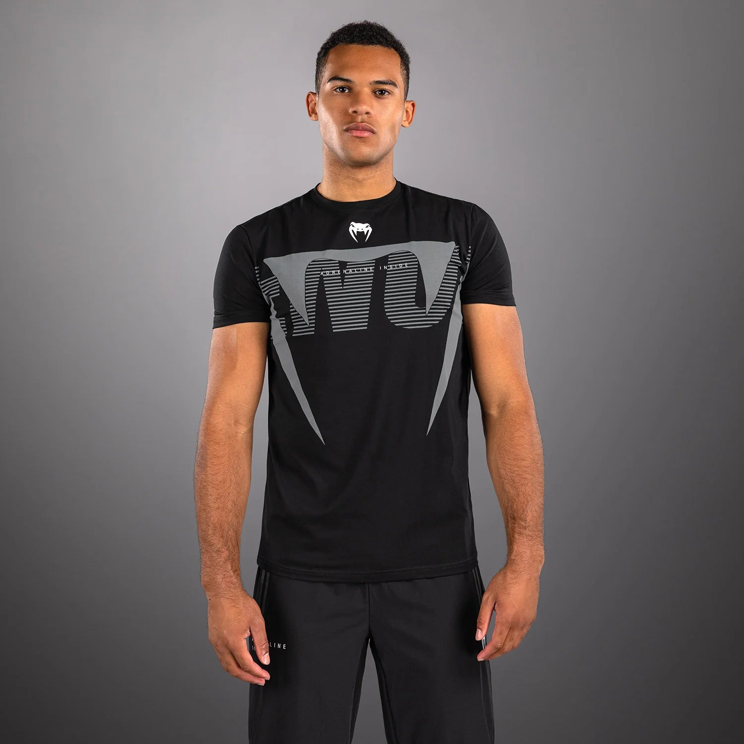 T-shirt Venum Adrenaline – Noir/Argent/Gris