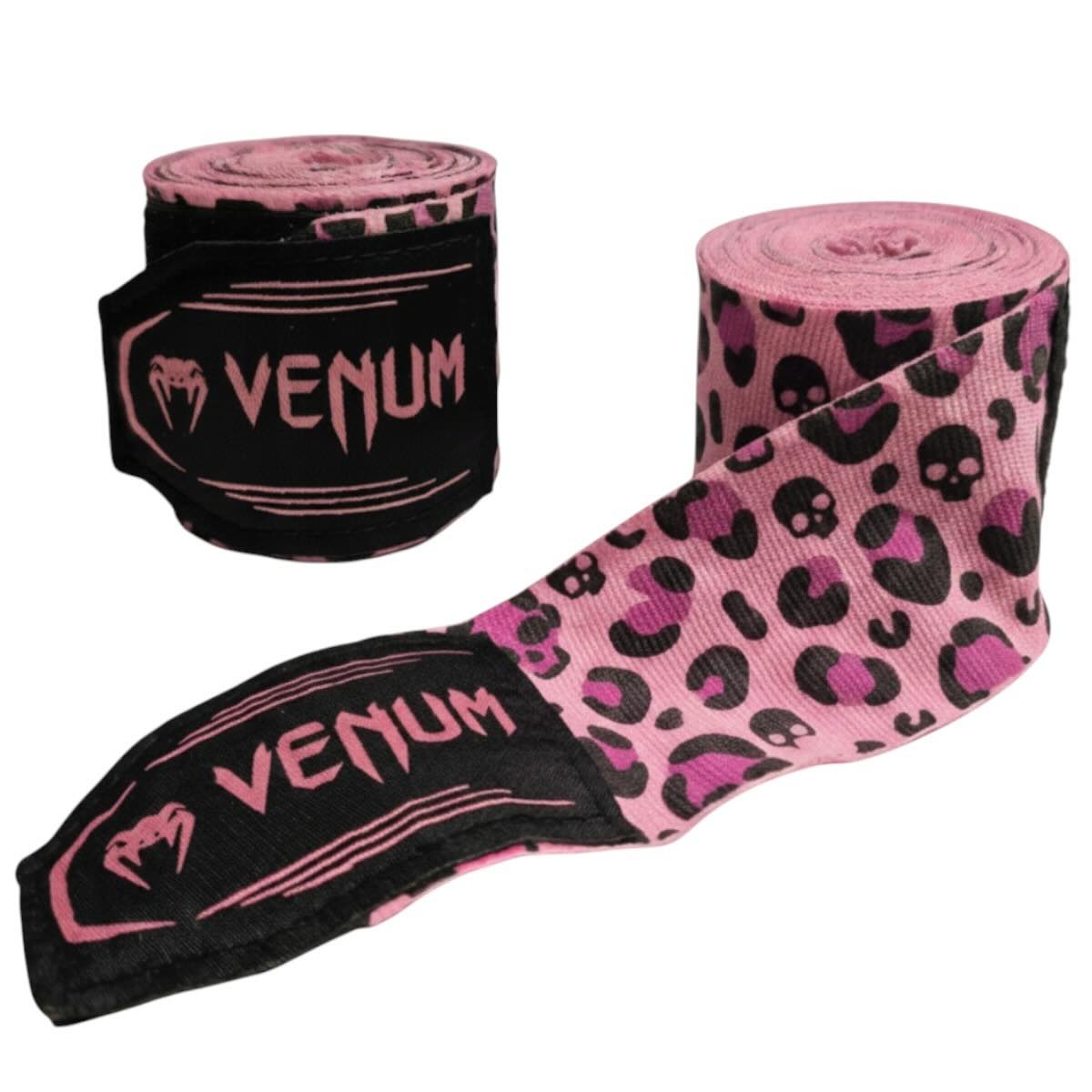 Bandes de boxe Venum Skull – Protection poignets et phalanges Rose