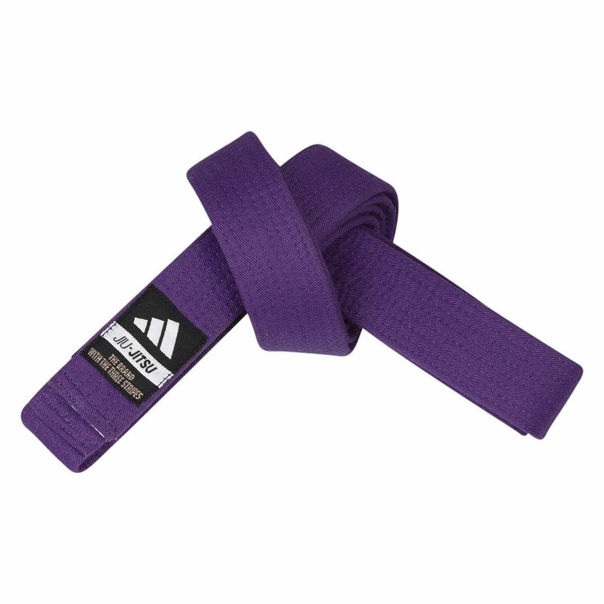 Purple Adidas Ceinture Jiu Jistu Brésilien belt for Brazilian Jiu Jitsu with durable cotton-polyester blend and official design