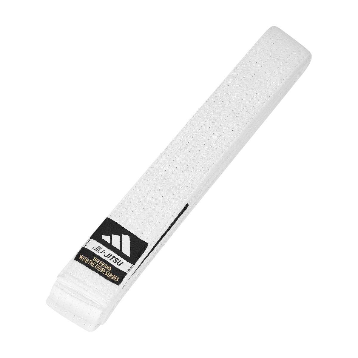 White Adidas Ceinture Jiu Jistu Brésilien belt with logo patch for Brazilian Jiu Jitsu training
