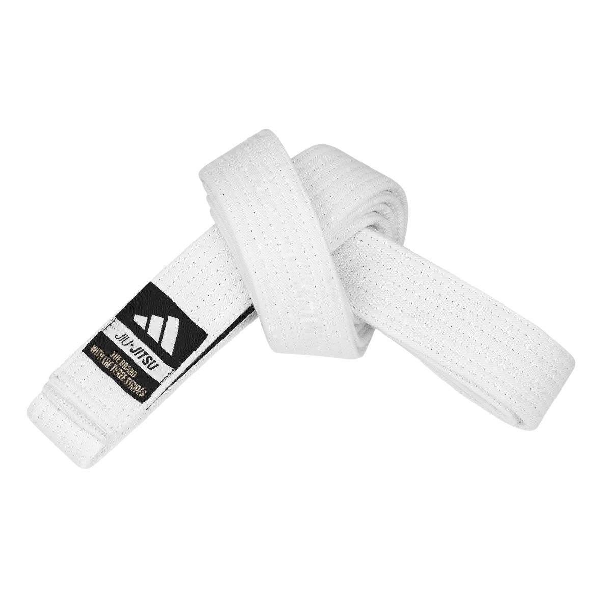 White Adidas Ceinture Jiu Jistu Brésilien belt with patch for Brazilian Jiu Jitsu training