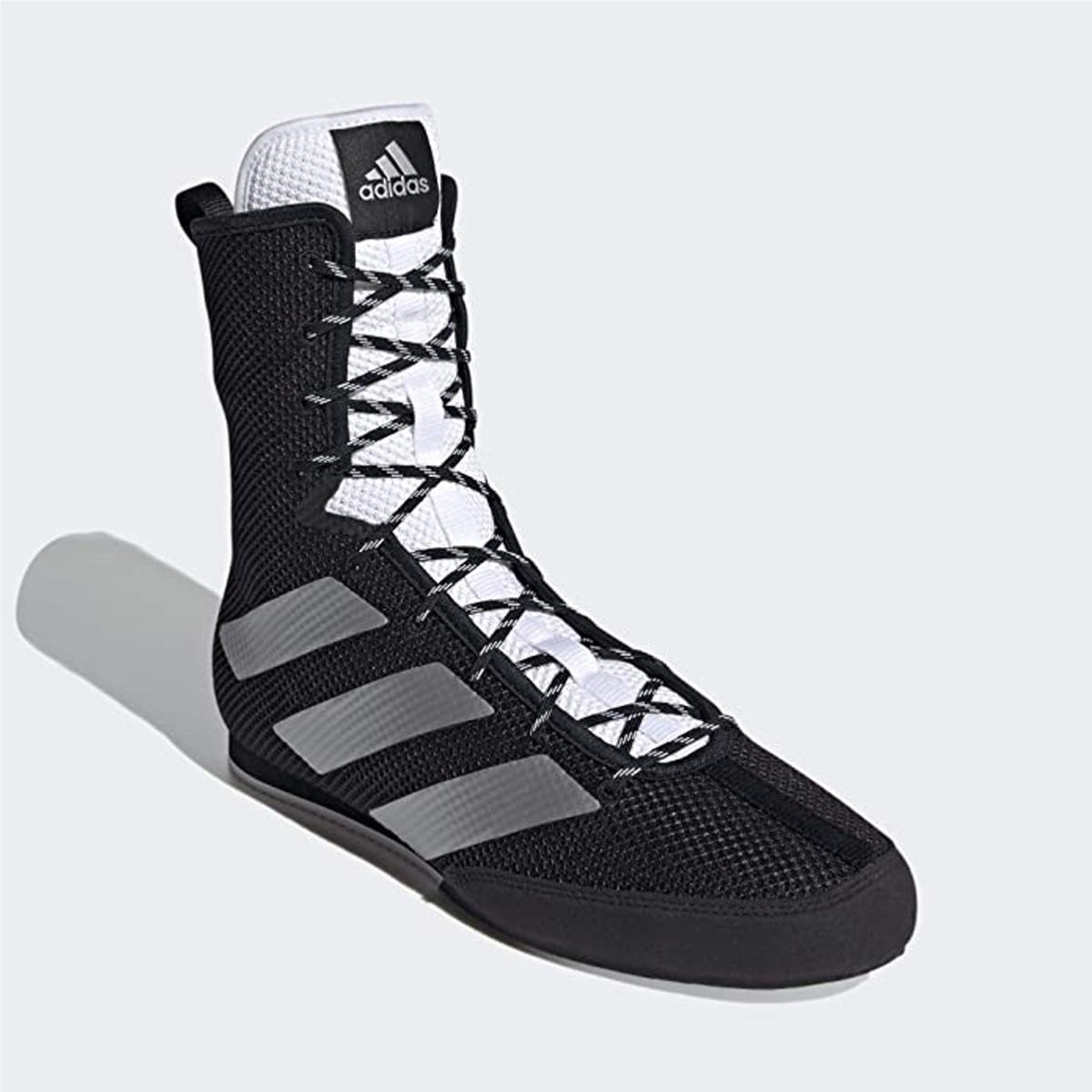 Chaussures de Boxe Anglaise Adidas Box Hog III - Noir/Blanc - Boutique des Arts Martiaux et Sports de Combat