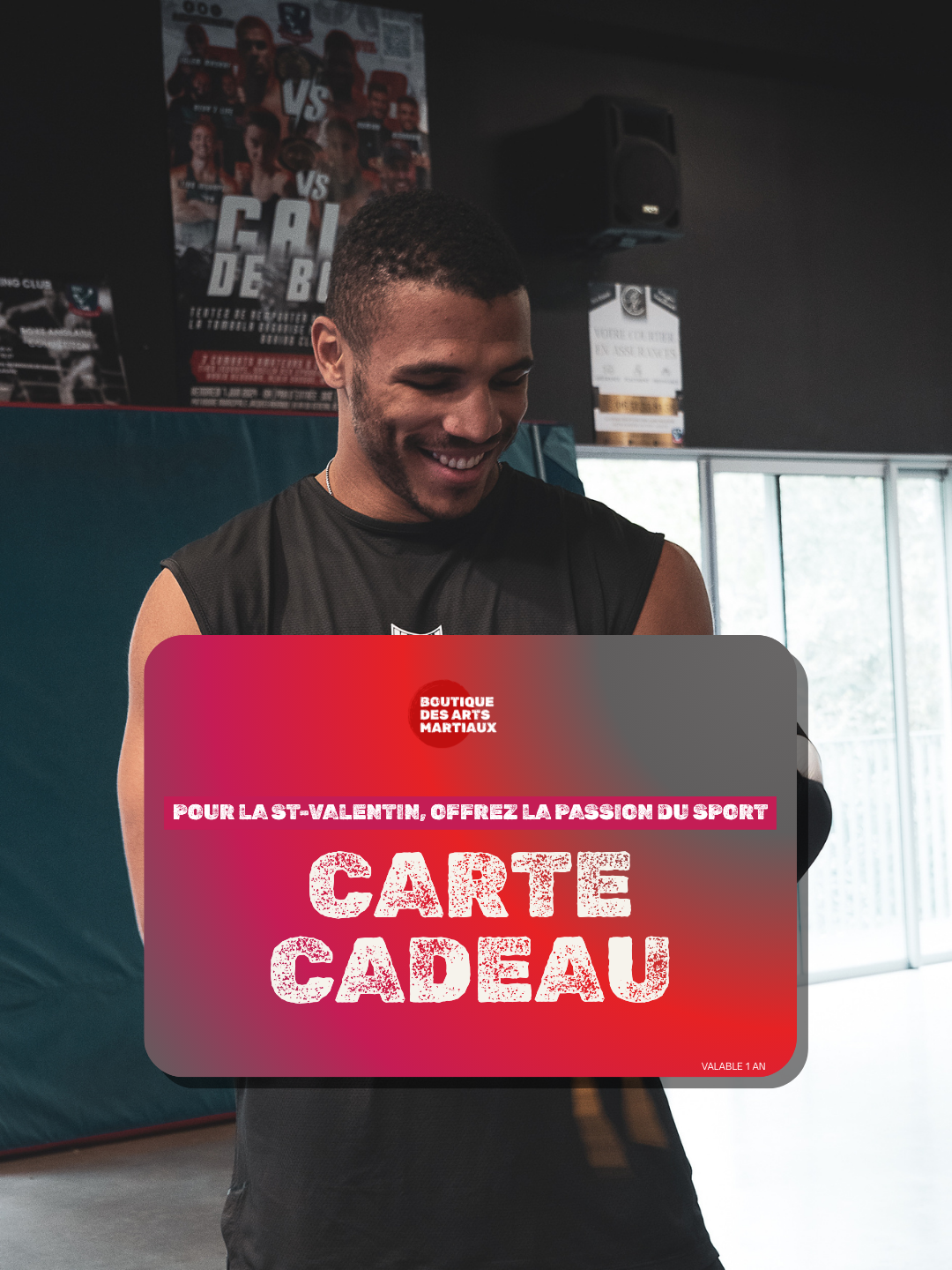 Carte cadeau Boutique des Arts Martiaux pour fans de MMA, boxe et sports de combat