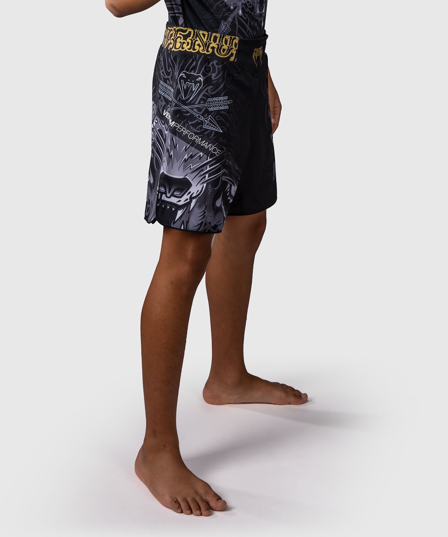 Fightshort enfant Venum Wolf Atak - Noir/Gris 10 ans