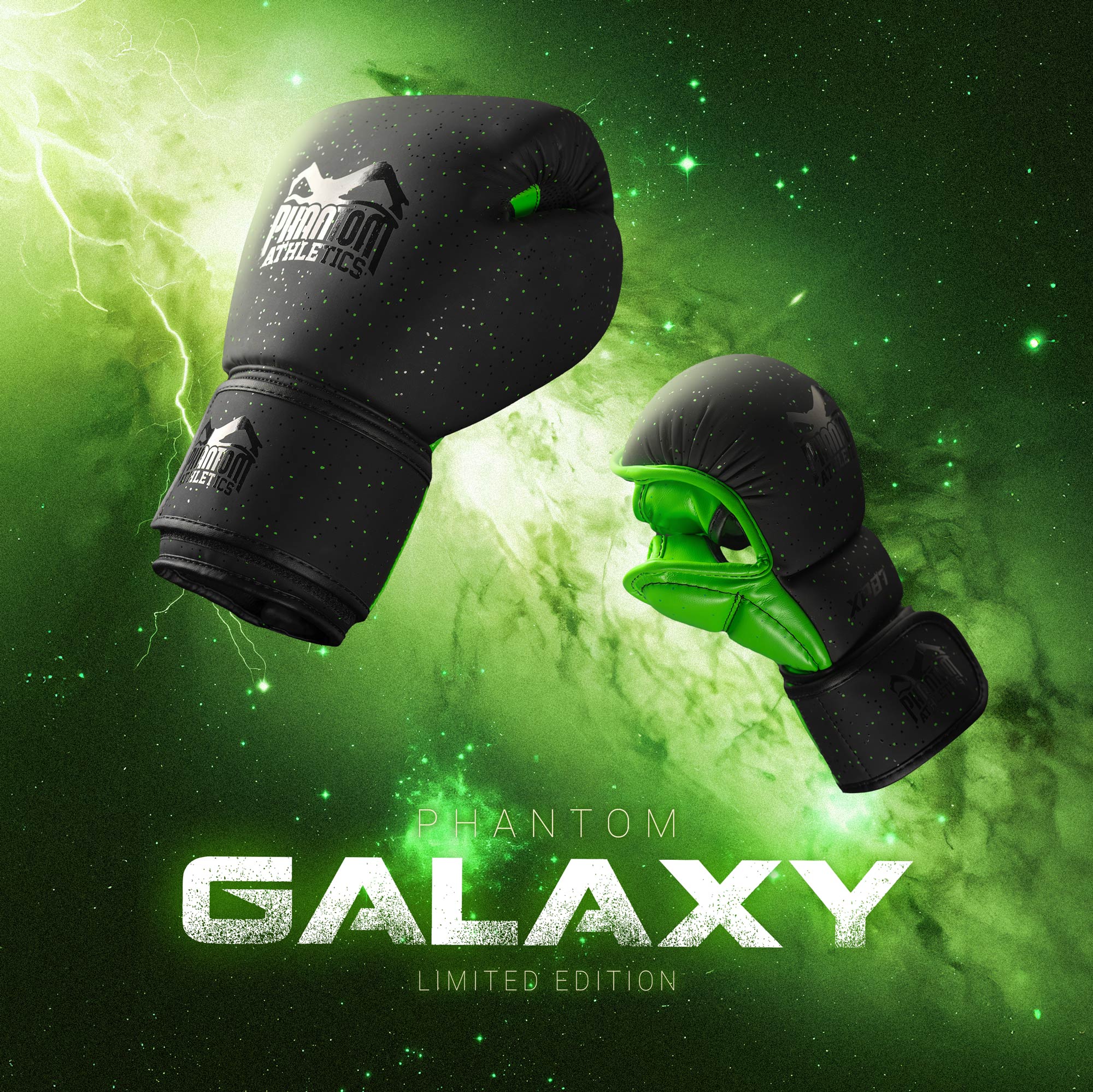 Gants de Boxe Galaxy - Phantom Athletics - Noir