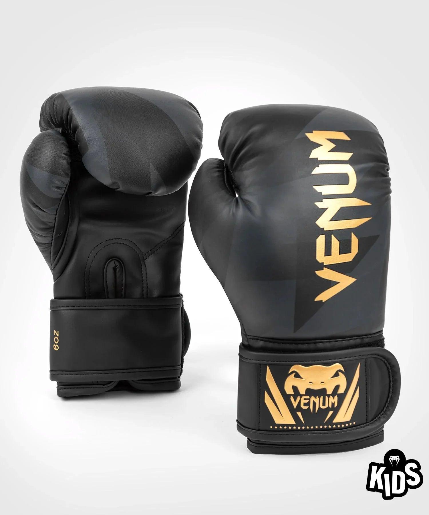 Gants de Boxe Venum Razor - Pour Enfants - Noir/Or - Boutique des Arts Martiaux et Sports de Combat