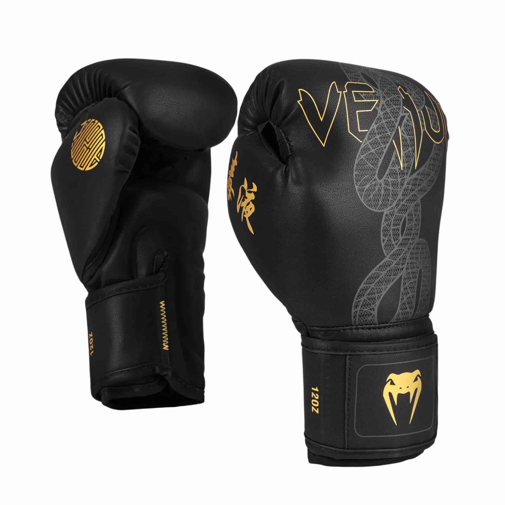 Gants de Boxe Venum Serpenti – Noir/Argent/Or paire