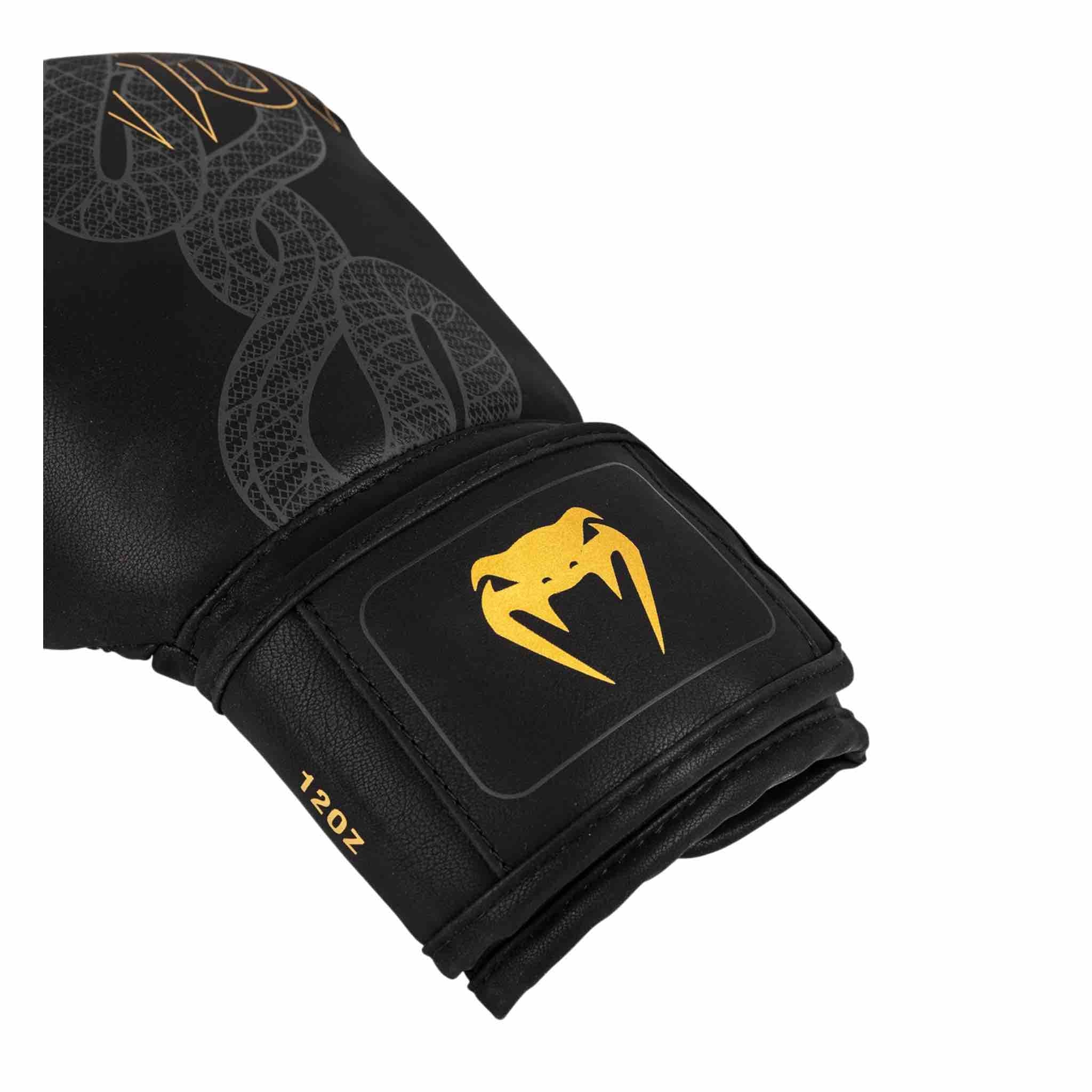 Gants de Boxe Venum Serpenti – Noir/Argent/Or détail