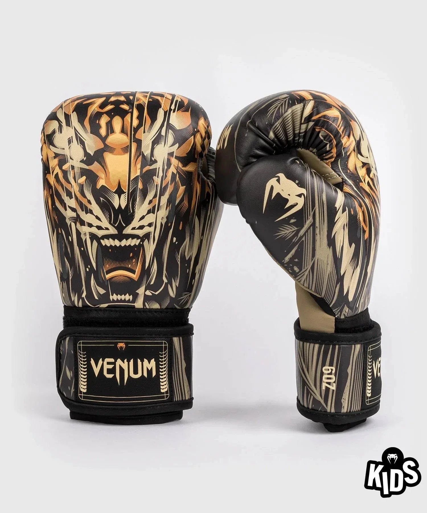 Gants de Boxe Venum Tiger Enfants - Noir/Orange Néon