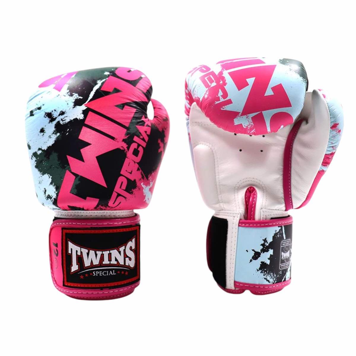 Gants de boxe Twins Fantasy - Blanc/Rose Fluo