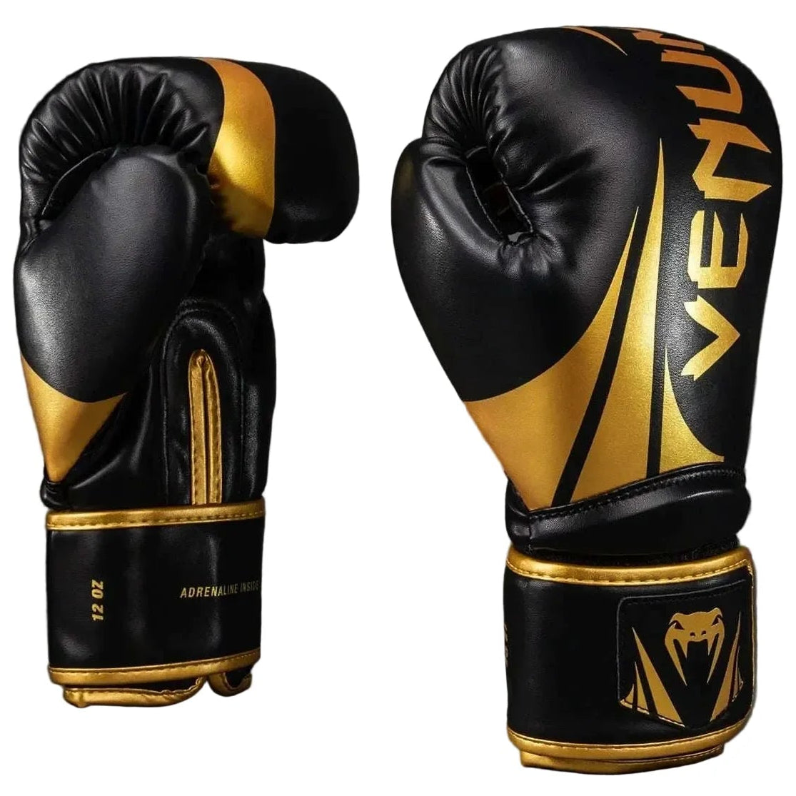 Gants de boxe Venum Challenger 2.5 noirs et or, mousse triple densité, confort et protection renforcée pour boxe et MMA