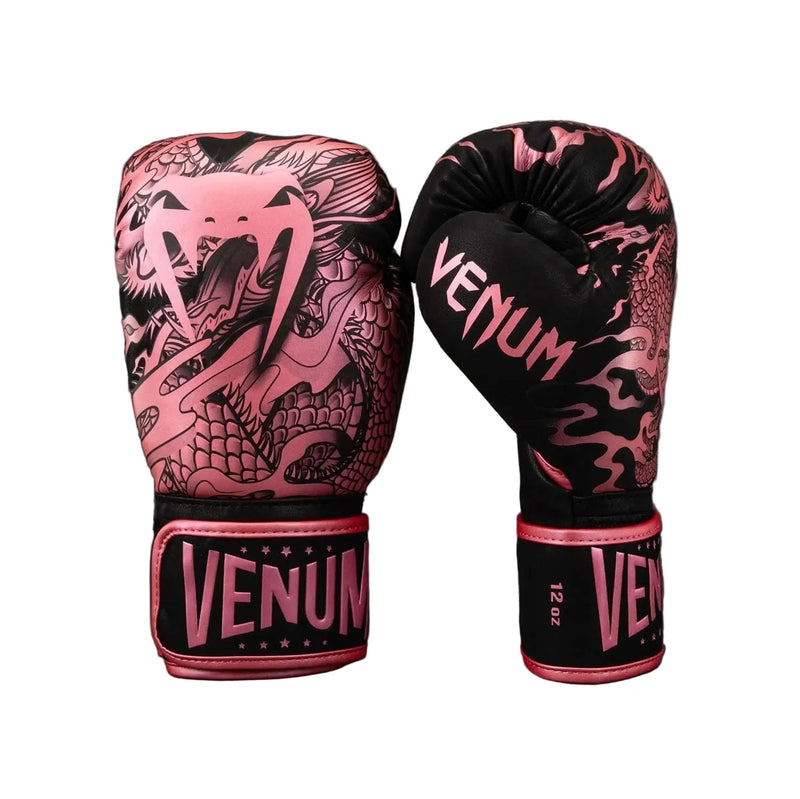 Gants de boxe Venum Dragon’s Flight – Noir/Rose Métallisé