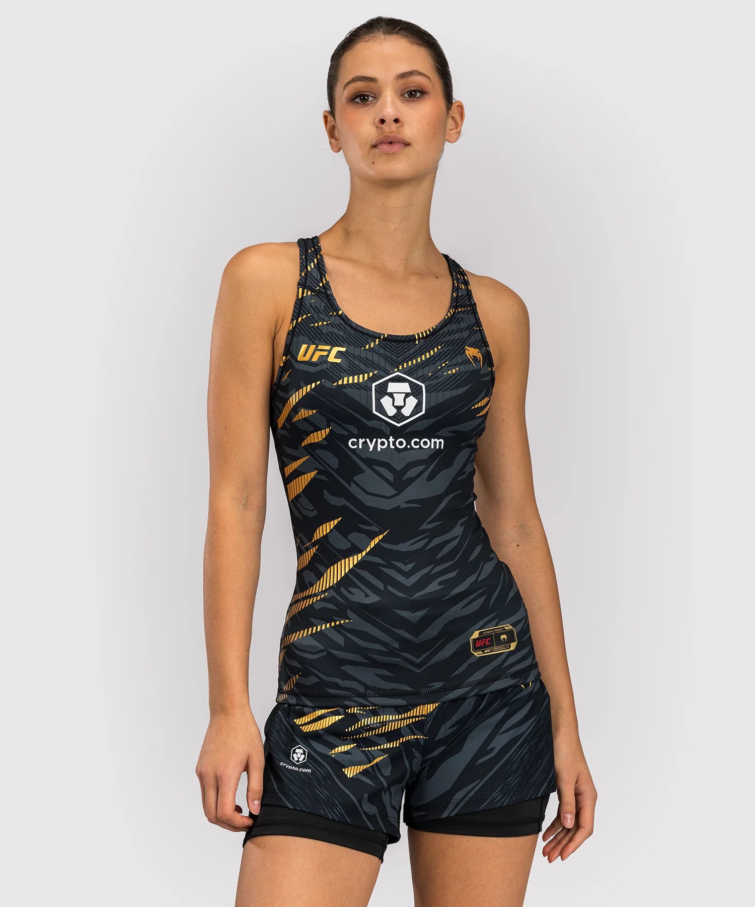 Haut ajusté avec Brassière Intégré pour Femmes UFC Fusion by Venum Authentic Fight Night Noir