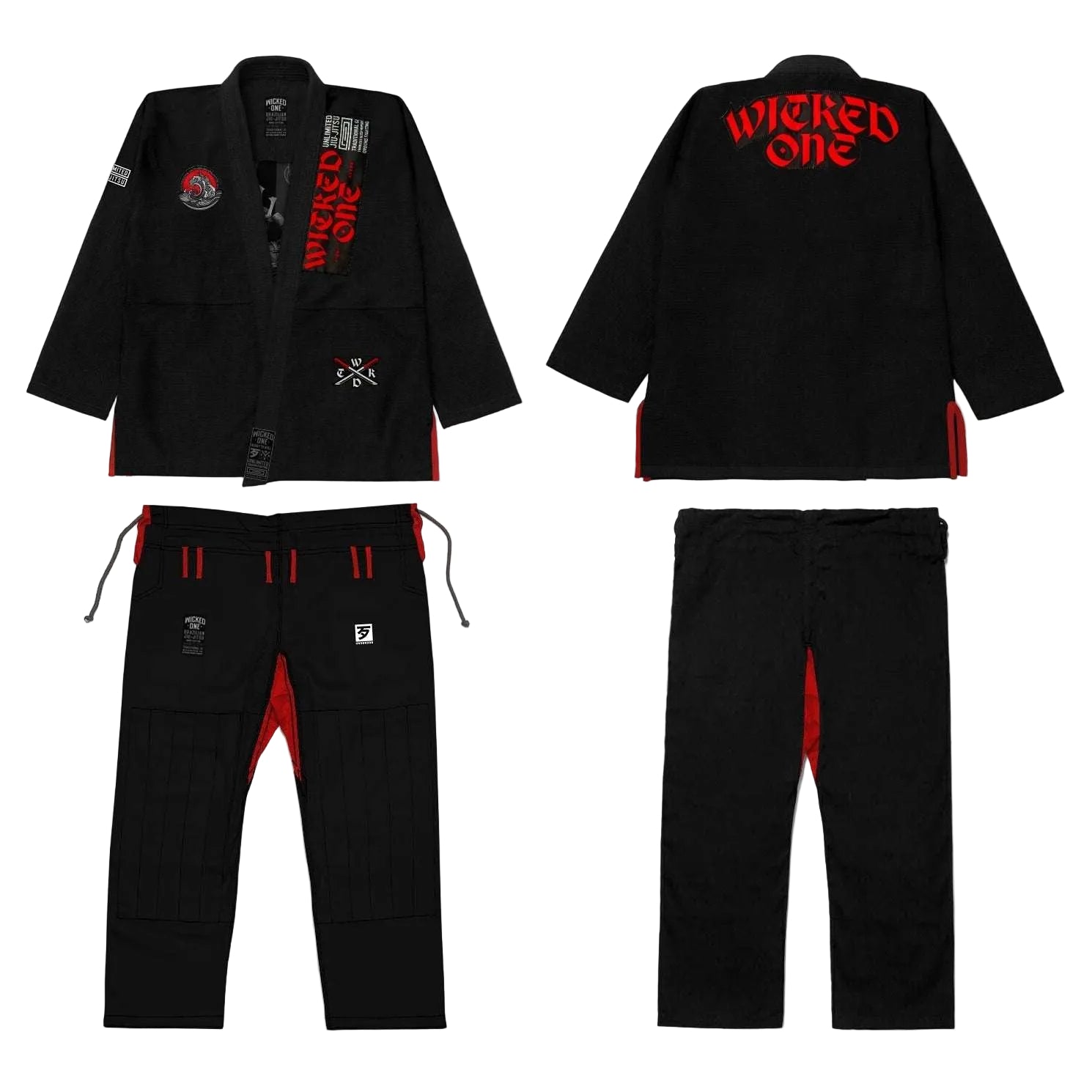 Kimono de JJB Wicked One GI Samurai noir pour jiu-jitsu brésilien robuste et stylé