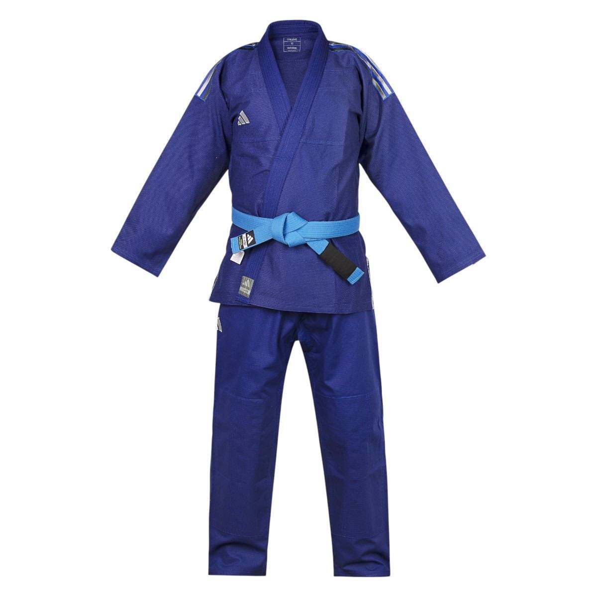 Kimono Jiu Jitsu Brésilien Gi Adidas Challenge 2.0 blanc avec renforts genoux et design Ripstop