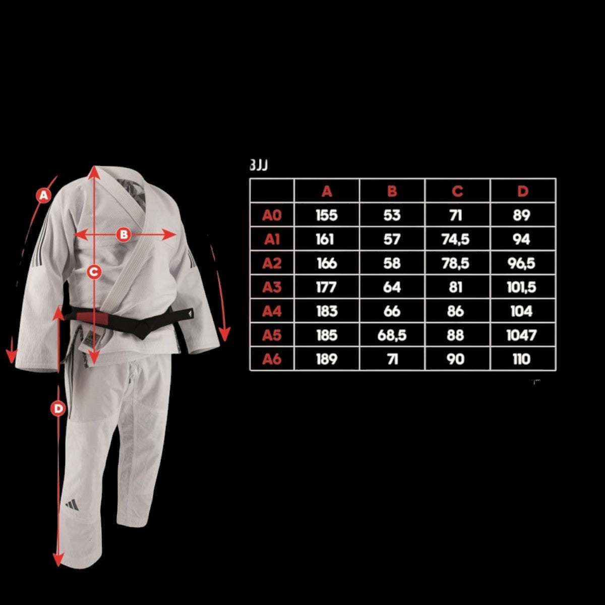 Kimono Jiu Jitsu Brésilien Gi Adidas Challenge 2.0 blanc avec renforts genoux et pantalon Ripstop