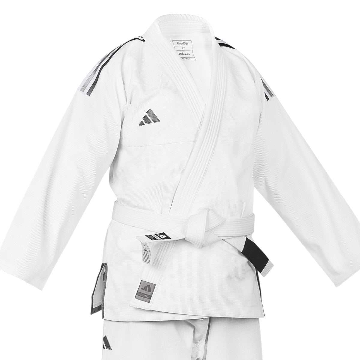Kimono Jiu Jitsu Brésilien Adidas Challenge 2.0 blanc avec renforts genoux et design Ripstop