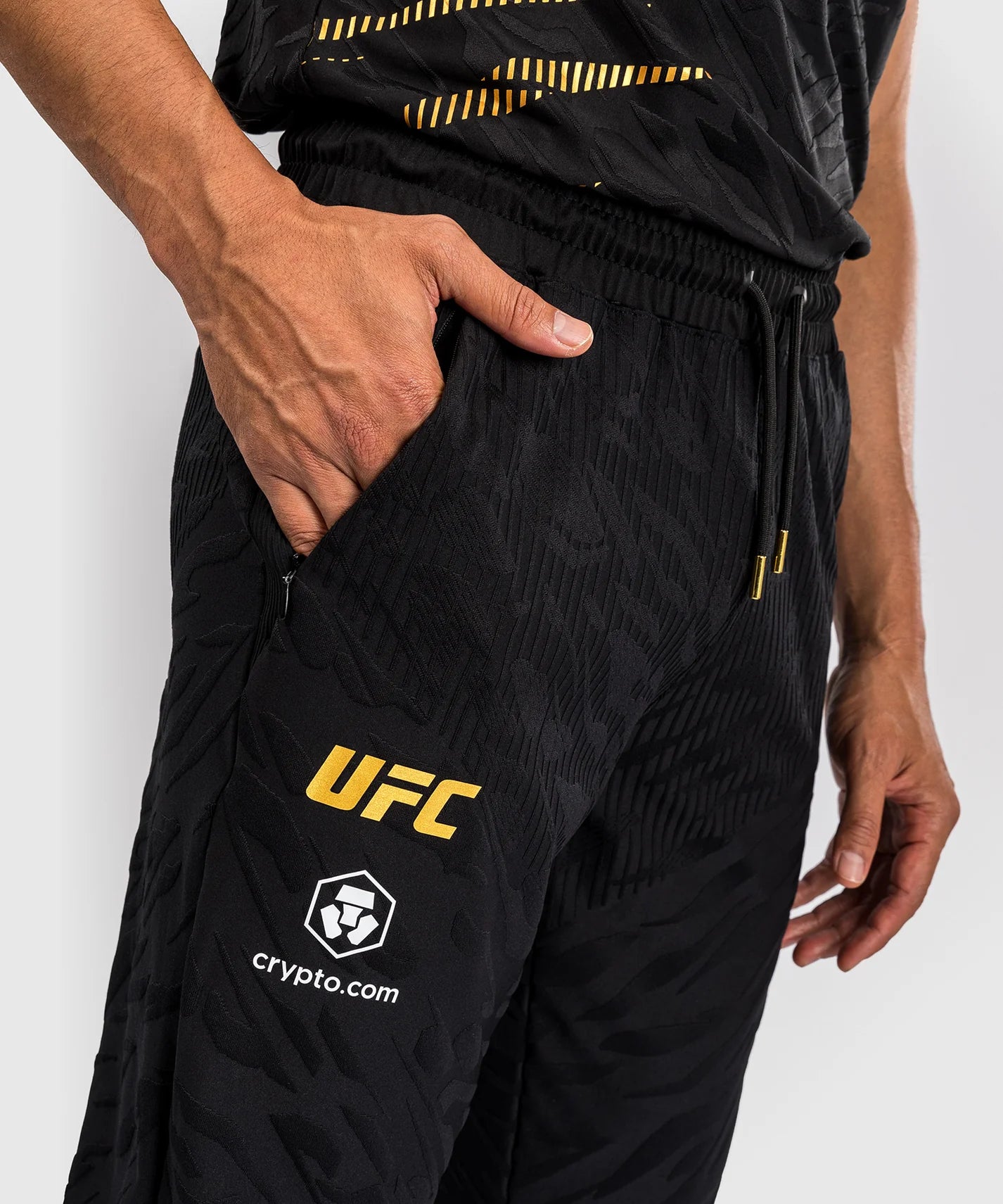 Pantalon de survêtement UFC Fusion by Venum Authentic Fight Night - Champion Noir/Or